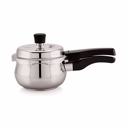 jaipan 1.5l stainless steel belly pressure cooker with induction compatible base