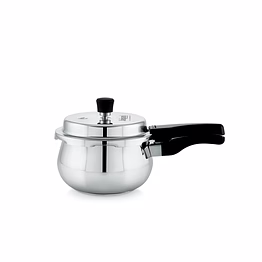 jaipan stainless steel belly pressure cooker 3 litres - induction compatible base