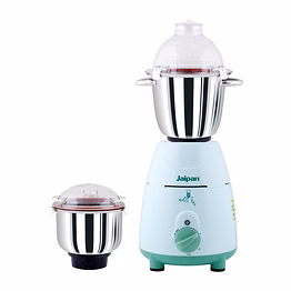 jaipan star king 1000 watts professional mixer grinder | turbo trq series motor | virgin abs white and green body | 2 stainless steel jars & blades | rpm-21000 | 2 years warranty.