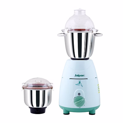 jaipan star king 1000 watts professional mixer grinder | turbo trq series motor | virgin abs white and green body | 2 stainless steel jars & blades | rpm-21000 | 2 years warranty.