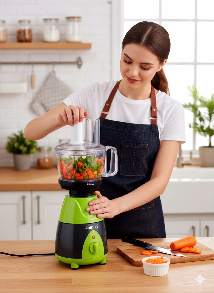 Jaipan 2 in 1 Mixer Grinder Attachment with Atta Kneader & Chopper | Fast Dough Making, Vegetable Chopping & Food Prep | Fits 750W+ Mixers (Black) image 4