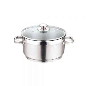 Vinod Stainless Steel Two Tone Saucepot With Glass Lid - 20 Cm, 3 L (Induction Friendly)-3111