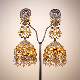 american diamond earrings - 24k gold plated white cz stone studs for women