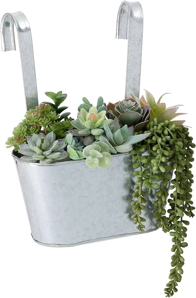 Galvanized Metal Flower Pot-12392060