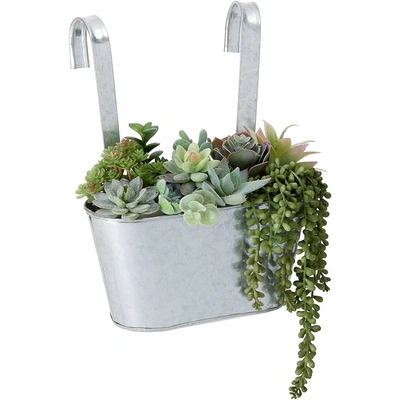 Galvanized Metal Flower Pot