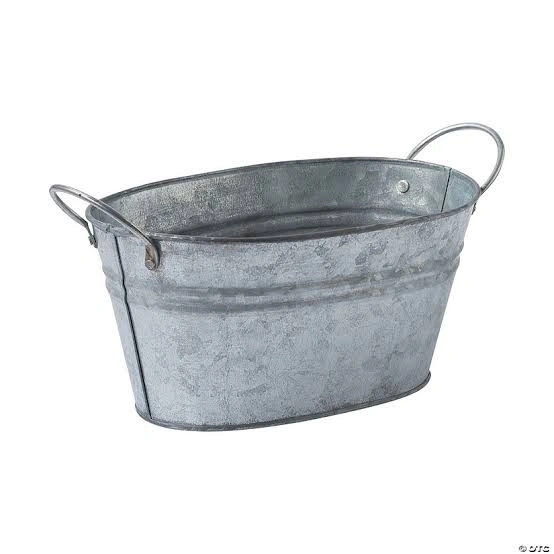 Galvanized Metal Flower Pot-12392046