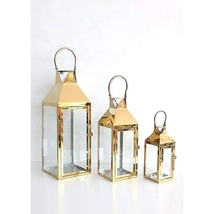 Decorous Stainless Steel Silver Polished Candle Lantern Handcrafted - Elegant Outdoor Lighting