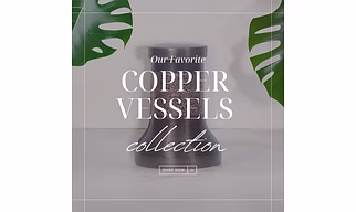 Luxurious Pure Copper Bedside Jar with Antiqued Black Engraving - 1000ML Glass Capacity
