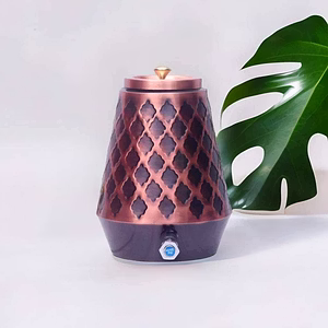 Pure Copper Conical Antique Kangura Water Dispenser - 8000 ML Capacity