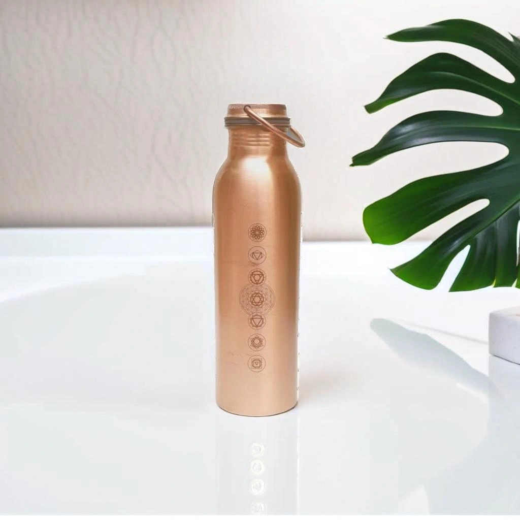 Pure Copper Water Bottle 7 CHAKRA - Holistic Wellness Hydration-1