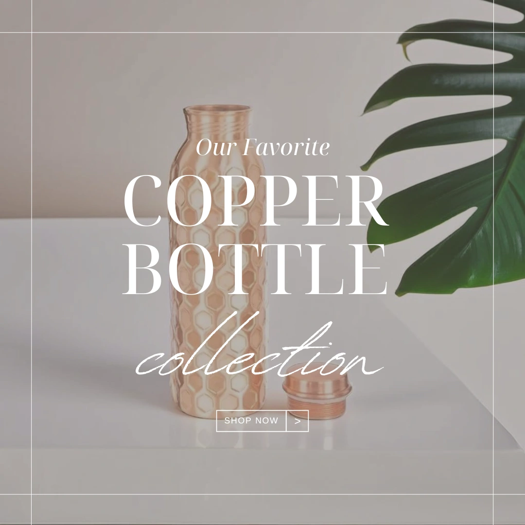 Diamond Copper Water Bottle - 1000 ML Capacity | Antibacterial Properties-12638416