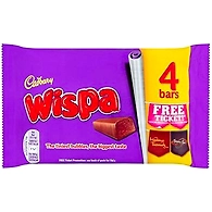 Cadbury Wispa Chocolate Bar 4 Pack, 102g
