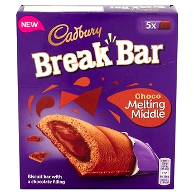Cadbury Break Bar Choco Melting Middles Chocolate Filling Biscuit, 5 X 26g, 130g-8895557