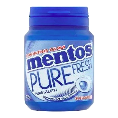 Mentos Pure Fresh Strong Mint with Green Tea Sugarfree Gum, 57.75g-8895707