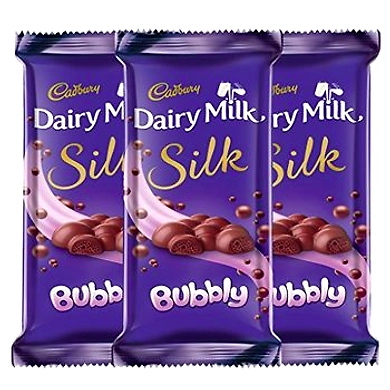 Cadbury Dairy Milk Silk Chocolate Bar, Bubbly, 120g (Pack of 3)-8895597