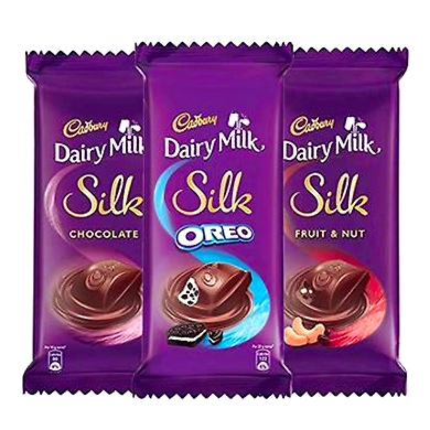 Cadbury Dairy Milk Silk Large Chocolates Combo (2 x Silk Plain 150g, 2 x Silk Oreo 130g and 2 x Silk Fruit and Nut 137g)-8895639