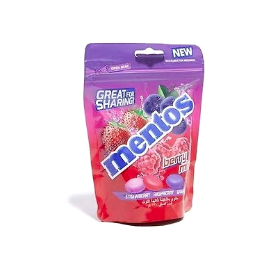 Mentos Chewy Dragees Berry Mix Refill Bag, 174g-8895803