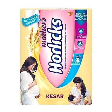 Horlicks Mother's Health &amp; Nutrition Drink - Kesar Flavour- No Added Sugar-MRB183