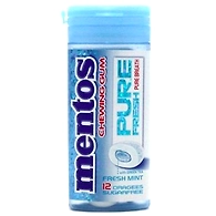 Mentos Chewing Gum Sugar Free Pure Fresh with Green Tea Fresh Mint, 12 Pieces in 1 Pack