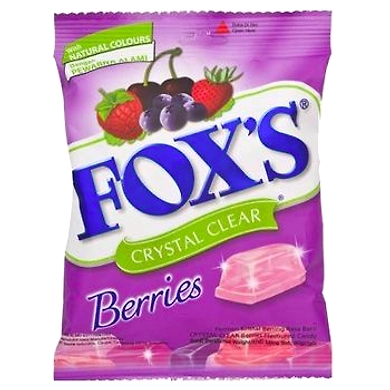 Foxs Crystal Clear Berries Candy, 90 grams-MRB634