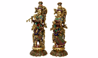 Handmade Radha Krishna Brass Statue Height 28 inch weight 30 kg