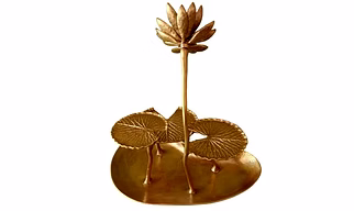 Beautiful Brass Lotus with Leaves Home Decoration Item Size 17x15 cm weight 5 KG