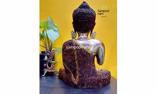 Buddha made with pure Brass Handmade 14.5 Kg Height 18 inch