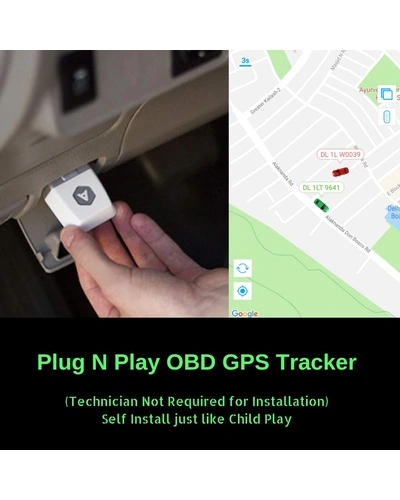 OBD Plug &amp; Play Real Time GPS Tracker for SUV, Car &amp; other Vehicle's with ODB-2 port Vehicle Tracking Device with Anti Theft Alarm and in-Built Battery-1