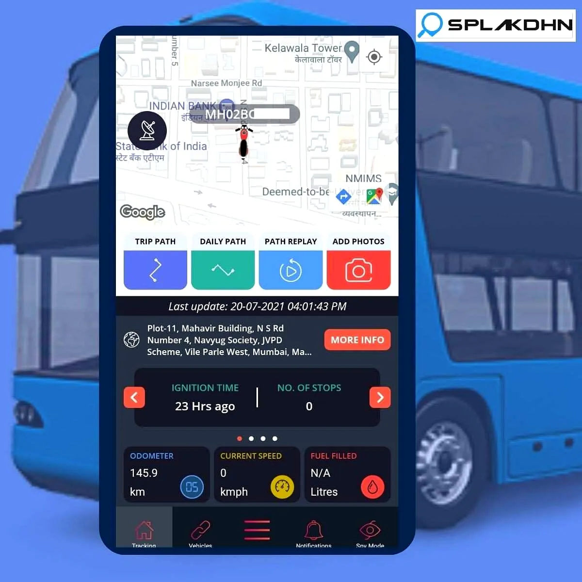 SPLAKDHN Gps tracker for Bus, Truck, Tractor, JCB, Car, SUV, Bike, EV & all other Vehicle with Engine On-Off  by SPLAKDHN -Advance GPS Devices for the one U Care..