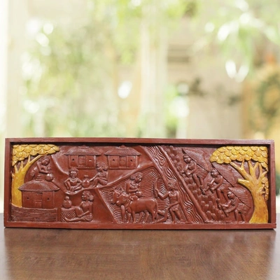 GiTAGGED® Bastar Wooden Handmade Agricultural Tribal Artwork