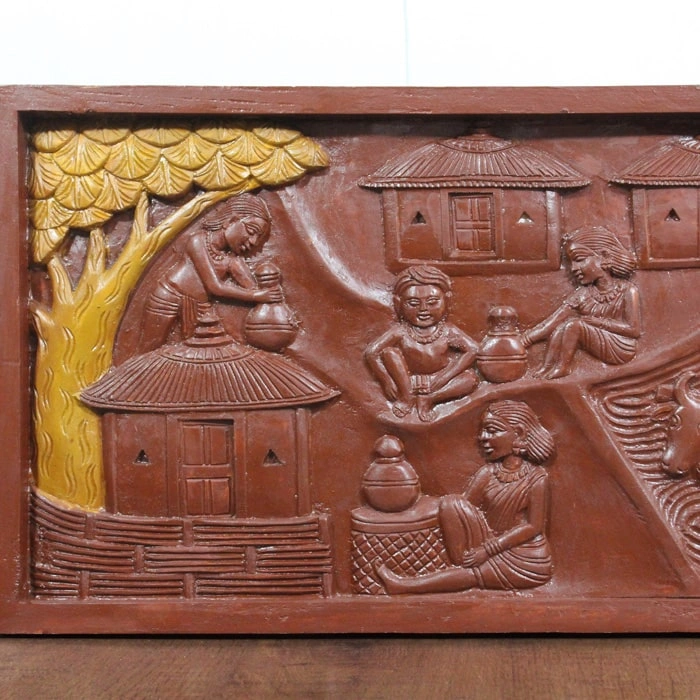 GiTAGGED® Bastar Wooden Handmade Agricultural Tribal Artwork-1