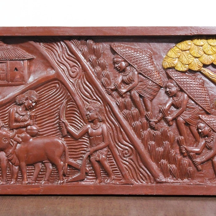 GiTAGGED® Bastar Wooden Handmade Agricultural Tribal Artwork-3