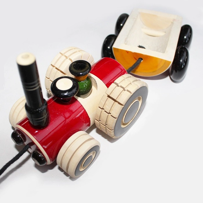 GiTAGGED® Channapatna Eco-friendly Tractor Toy With Trally-1