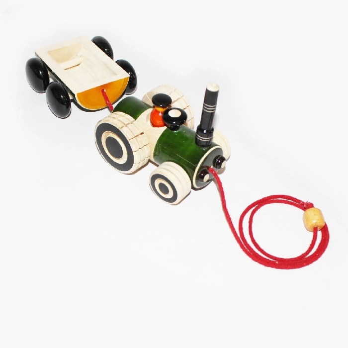 GiTAGGED® Channapatna Eco-friendly Tractor Toy With Trally-3