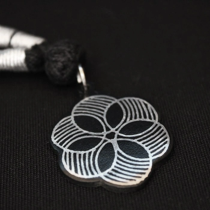 GiTAGGED Bidriware Silver Inlay 6 Circles Pendant-2