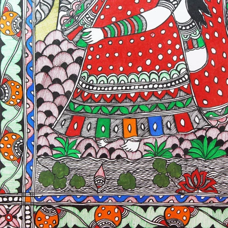 GiTAGGED® Madhubani Painting Radha Krishna Art (2×2.8ft)-2