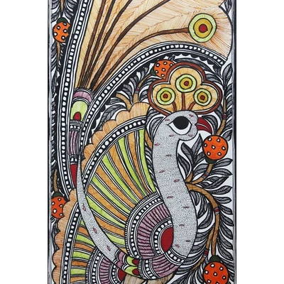 GiTAGGED® Madhubani Painting Mor (25.5 * 10.5 inches)