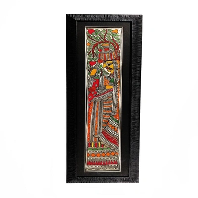GiTAGGED® Madhubani Painting Kalash Ke Sath Nari (25.5 * 7 inches)