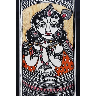 GiTAGGED® Madhubani Painting Krishna (17.5 * 8 inches)