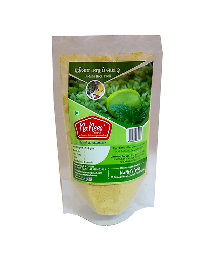 Mint Leaves/Puthina Rice Powder | Mint Leave Dhal Powder | Instant Rice Mix | Healthy Rice Dhal Powder | 100 g Pack-MINTPODI100G