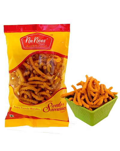 Andhra Poondu/Garlic Murukku | Andhra Garlic Sev | 150 g Pack-APGR150G