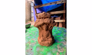 Handcrafted Terracotta Clay Buddha Statue - Rustic Home Decor Accent
