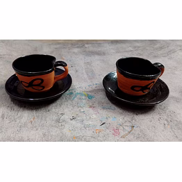 earthen terracotta glazed clay tea cup set