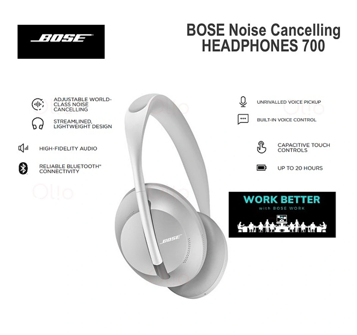 BOSE Noise Cancelling HEADPHONES 700 UC Wireless BT Music Work