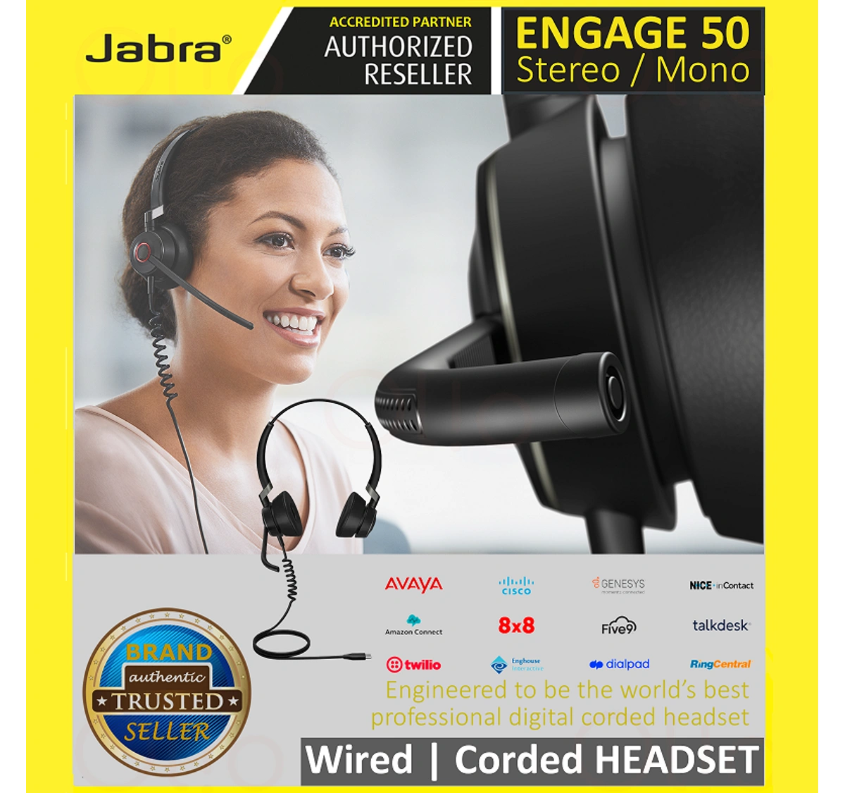 Jabra ENGAGE 50 Professional True Digital Intelligent Wired