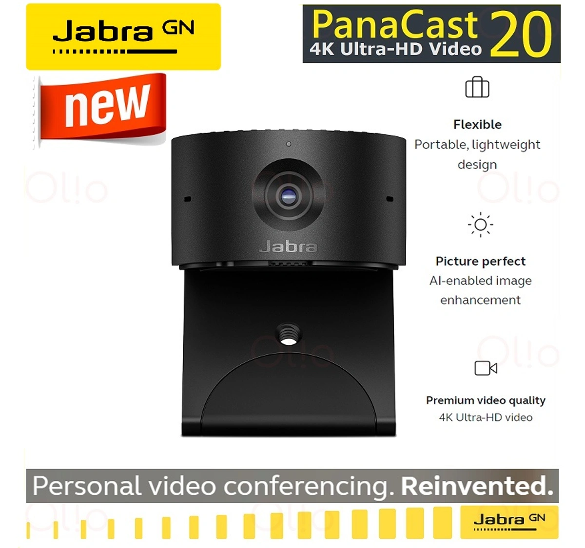 JABRA PanaCast Intelligent 4K Ultra HD Video Camera AI Powered 180°  Panoramic Full Room Coverage Option New Normal Ready. Panacast (Classic)  Panacast 20 Panacast 50 | Olio