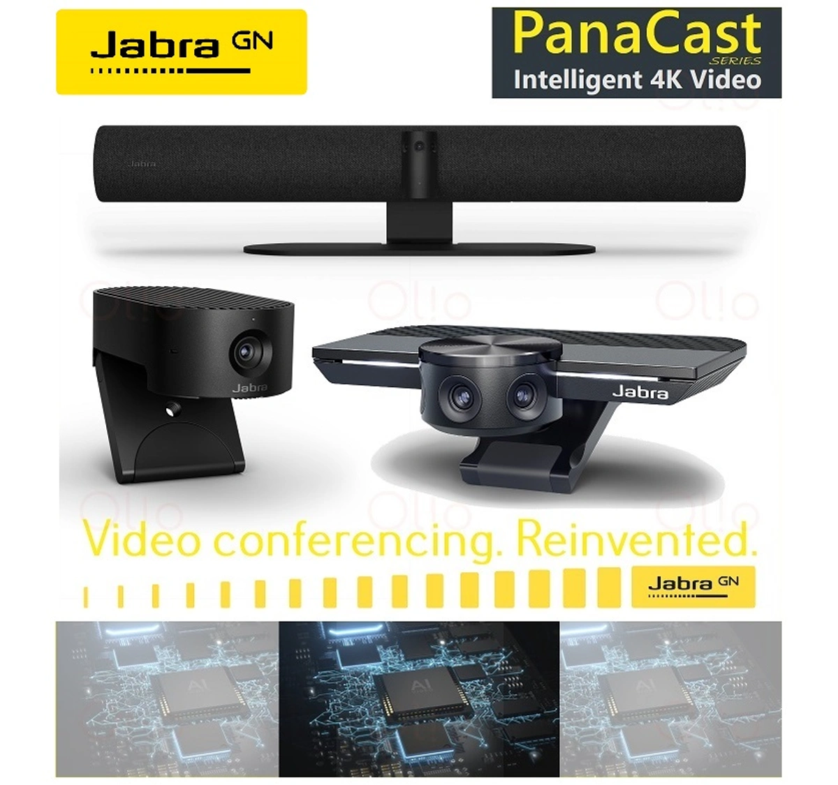 JABRA PanaCast Intelligent 4K Ultra HD Video Camera AI Powered 180°  Panoramic Full Room Coverage Option New Normal Ready. Panacast (Classic)  Panacast 20 Panacast 50 | Olio