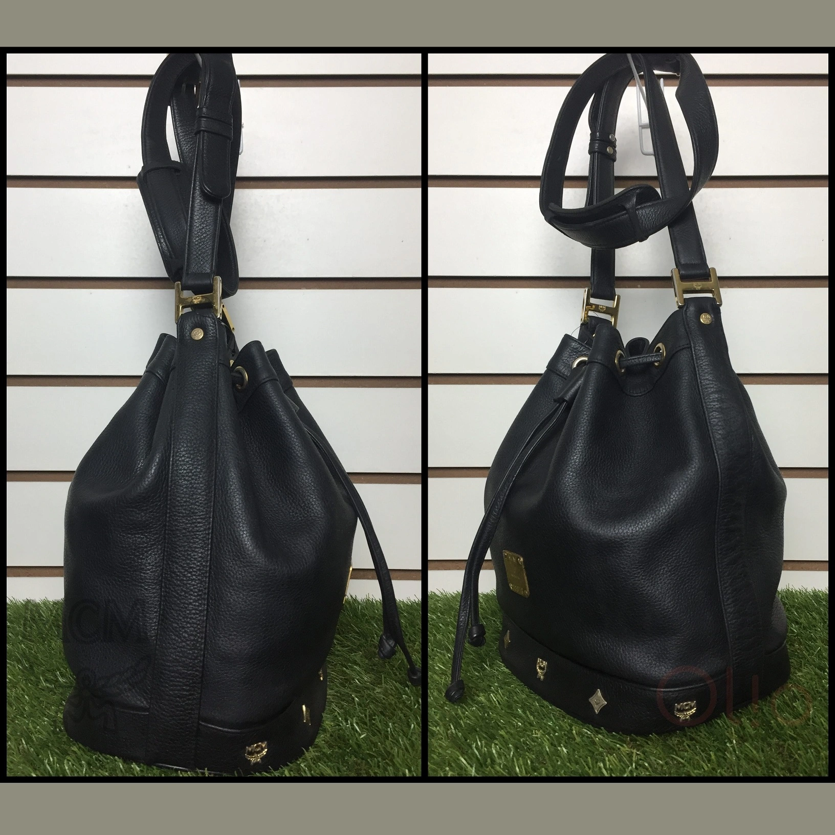 MCM Classic Leather Bucket Bag with Chain Strap NWT