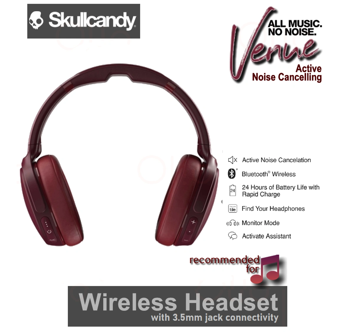 SKULLCANDY VENUE ANC WIRELESS Headsets | Olio