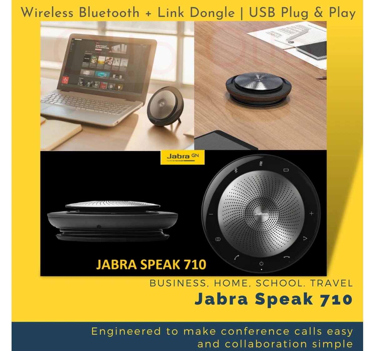 Jabra Speak 710 Portable Speaker for Music and Calls 